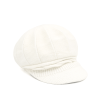 Плетена зимна шапка с козирка – бяла