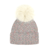 Топла зимна шапка с помпон – бяла