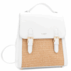 Diana & Co – Дамска раница със сламени детайли – бяла