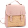 Diana & Co – Дамска раница със сламени детайли – розова