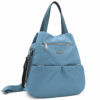 Дамска раница от плат с висулка Lida – светло синя