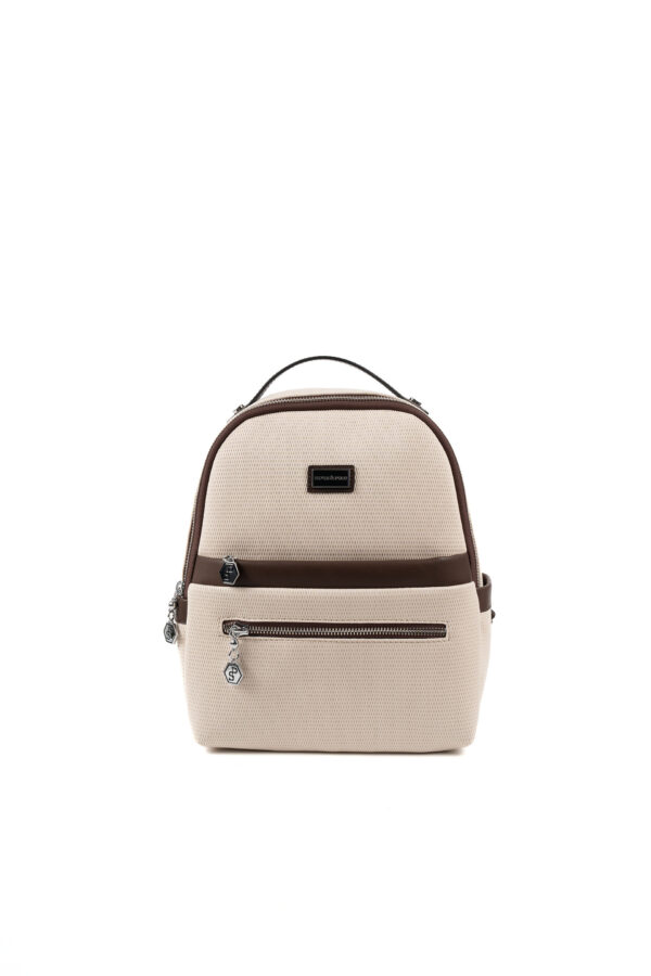 Silver & Polo Bej-Mat Kahve SP1061 Kadın Sırt Çantası