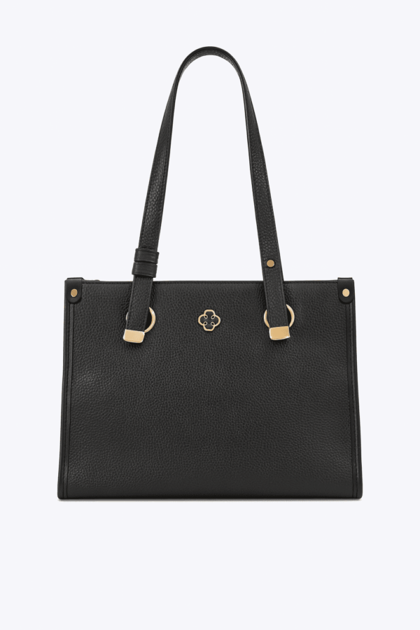 Черна дамска кожена чанта – стилна tote чанта