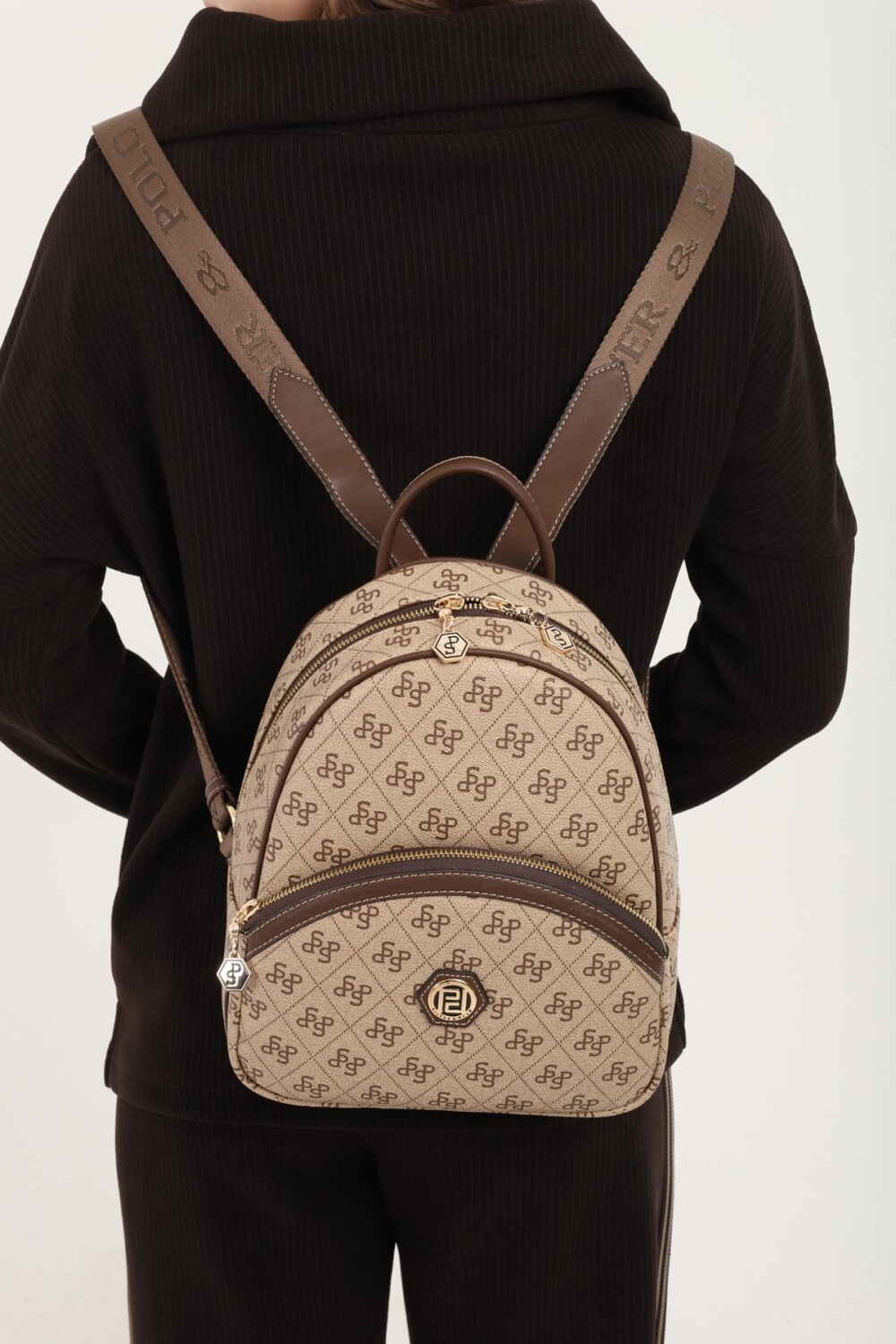 Silver & Polo Koyu Bej - Kahve SP945 Kadın Sırt Çantası 2