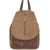 Дамска кафява раница Kayla Fashion от еко кожа с много джобове и ципове