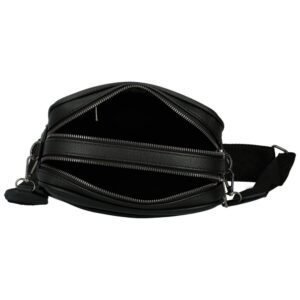 Дамска crossbody чанта MaxFly 3 Черна дамска crossbody чанта от еко кожа – модерна ежедневна чанта с регулируема презрамка
