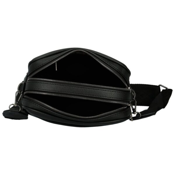 Черна дамска crossbody чанта от еко кожа – модерна ежедневна чанта с регулируема презрамка
