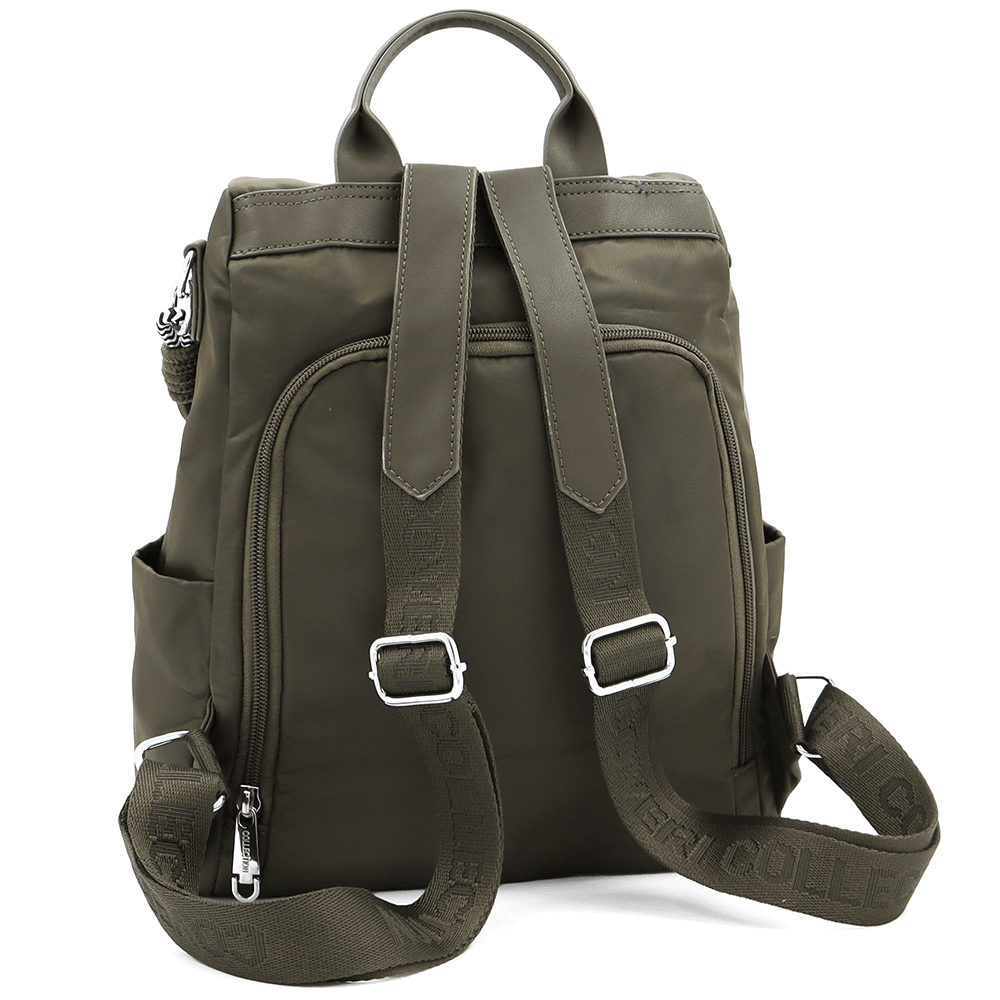 Дамска раница от плат Coveri Collection – стилна тъмно зелена 1