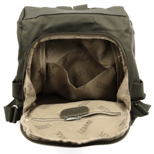 Дамска раница от плат Coveri Collection – стилна тъмно зелена 2 Дамска раница 2 в 1 Coveri Collection – стилна тъмнозелена раница от плат за жени