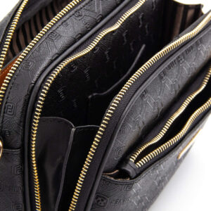 Дамска чанта Silver&Polo модел SP1162 – елегантна черна кожена чанта през рамо