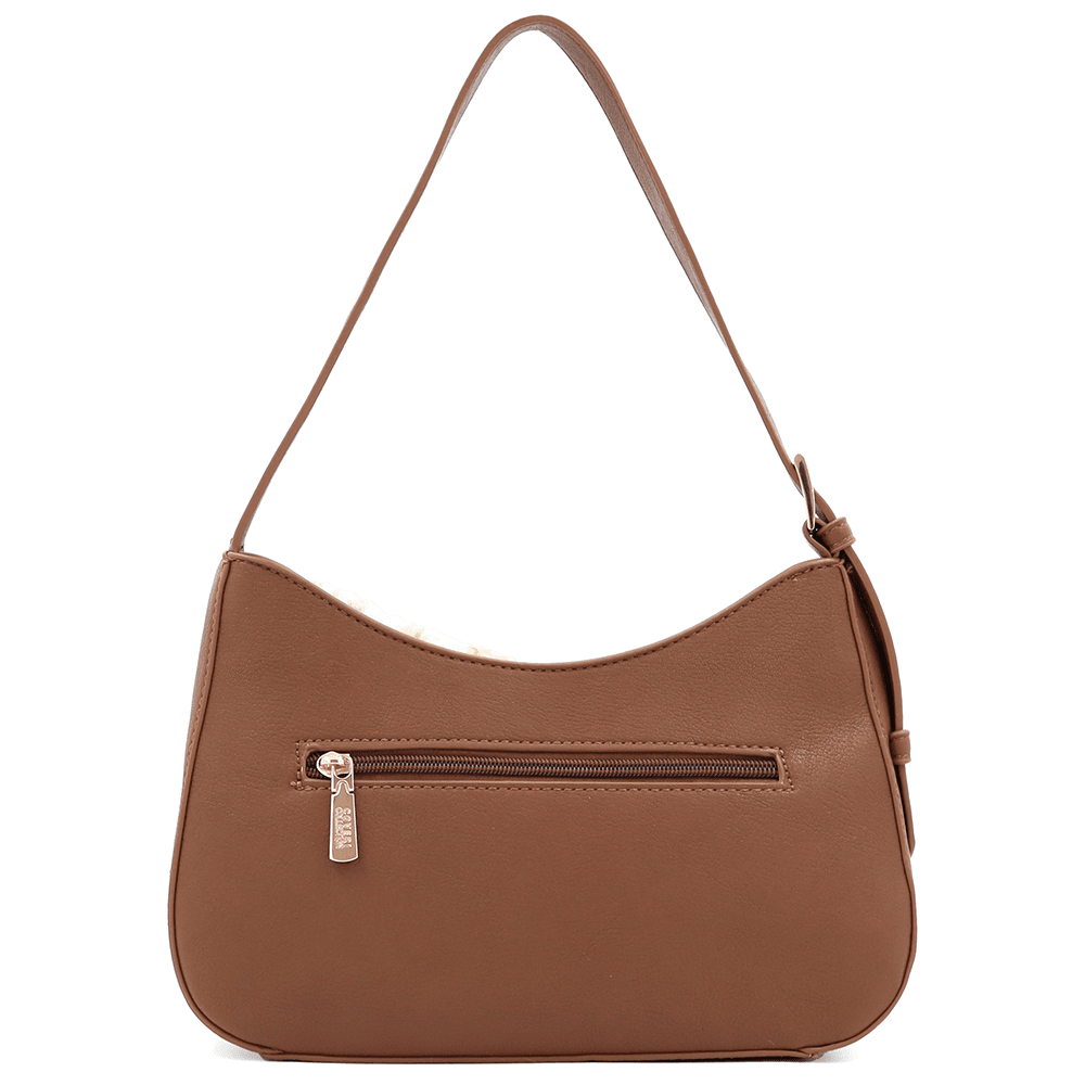 Дамска чанта от еко кожа и плюш Coveri Collection – бежово 1