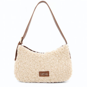 Дамска чанта от еко кожа и плюш Coveri Collection – бежово Дамска чанта Coveri Collection от еко кожа – бежова / карамелена, елегантна и модерна