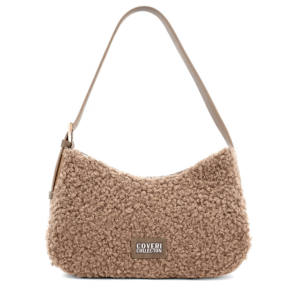 Дамска чанта Coveri Collection от еко кожа – светлокафява, елегантна и модерна