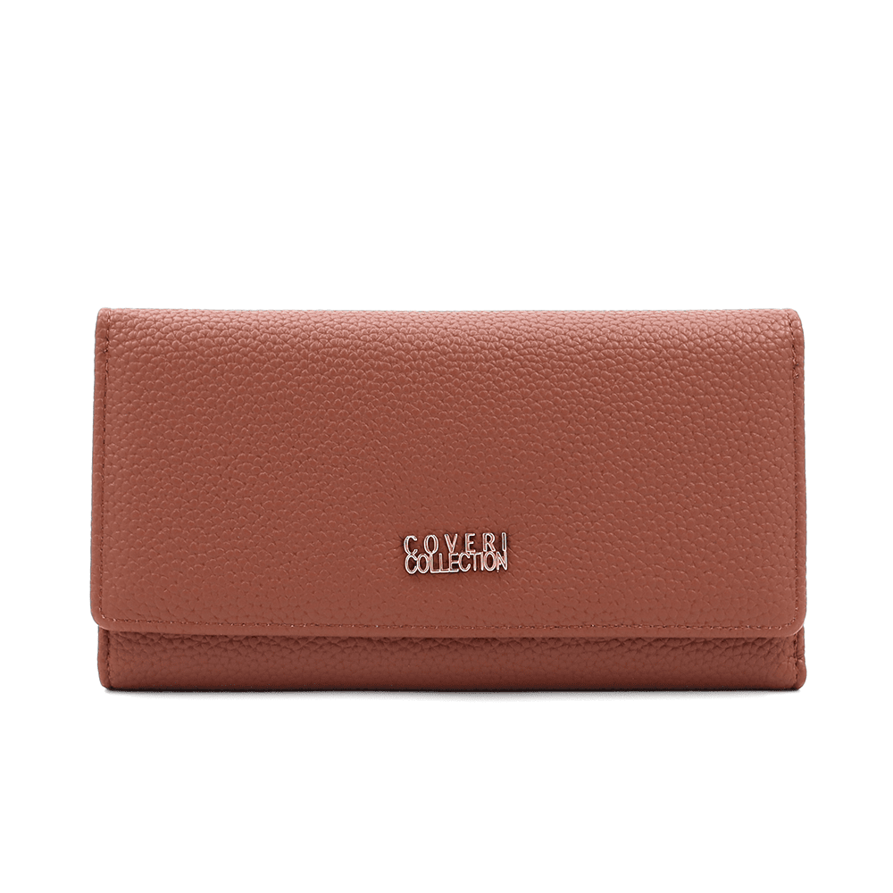 Дамско портмоне Coveri Collection Дамско портмоне Coveri Collection в кафяв цвят с цип и релефна кожа