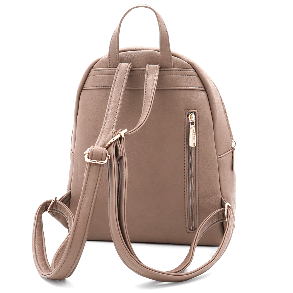 Елегантна дамска раница Coveri Collection с пухкав ефект – светло кафява 1