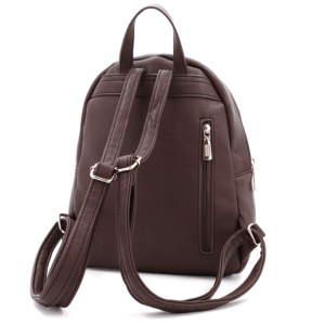 Елегантна дамска раница Coveri Collection с пухкав ефект – тъмно кафява 1