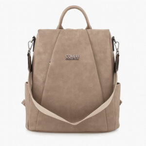 Луксозна дамска 2 в 1 раница и чанта от еко кожа – светло кафява Луксозна дамска 2 в 1 раница и чанта от еко кожа Coveri Collection – светло кафява