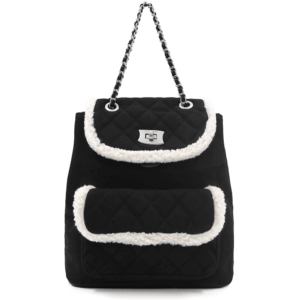 Черен модел раница 2 в 1 David Jones с преден джоб и регулируеми презрамки