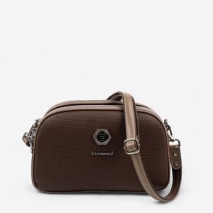 Дамска кафява чанта Silver & Polo от еко кожа с презрамка