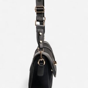 Дамска чантичка през рамо Silver & Polo SP1182 от черен велур – елегантна кросбоди чанта