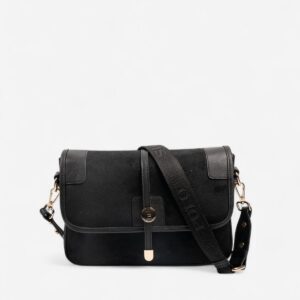 Дамска чантичка през рамо Silver & Polo SP1182 от черен велур – елегантна кросбоди чанта