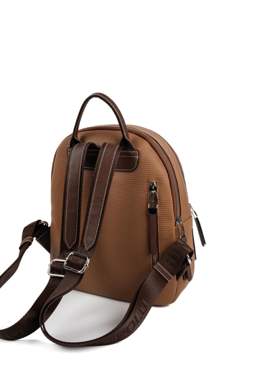 Silver & Polo SP1265 Kadın Sırt Çantası Petek Karamel-Kahve 3 Дамска раница Silver & Polo SP1265 в карамел и кафяво – модерна ежедневна раница