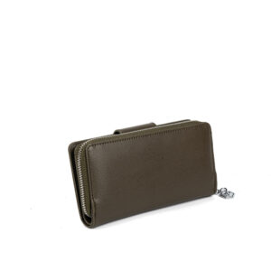 Дамско портмоне Silver & Polo SP928 в маслено зелено с монограм и метална емблема.