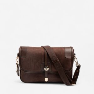 Дамска чанта Silver&Polo SP1182 цвят кафе – елегантна ежедневна чанта от еко кожа