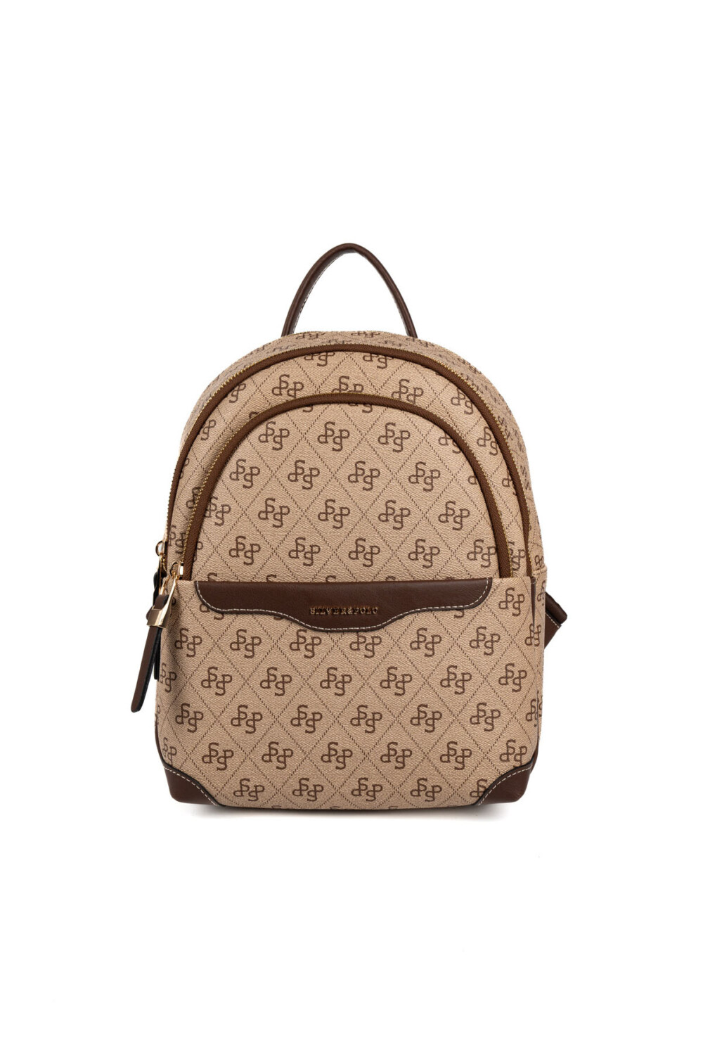 Silver&Polo 1265 Bej-Mat Kahve Дамска раница Silver&Polo 1265 от еко кожа