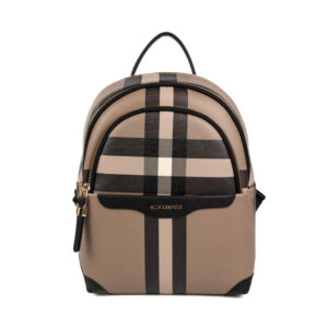 Дамска раница Silver & Polo в бежово каре – стилна и практична ежедневна раница