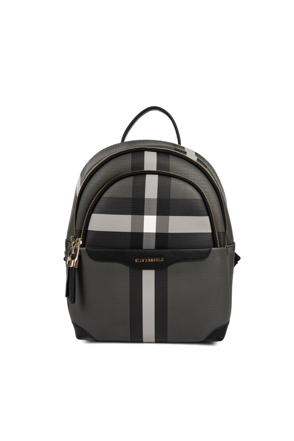 Silver&Polo 1265 Siyah-Mat Ekose Дамска раница Silver&Polo 1265 от еко кожа