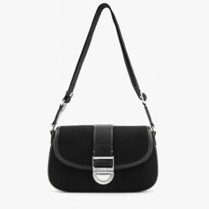 Черна дамска чанта David Jones с метална катарама – стилна дамска чанта за ежедневие