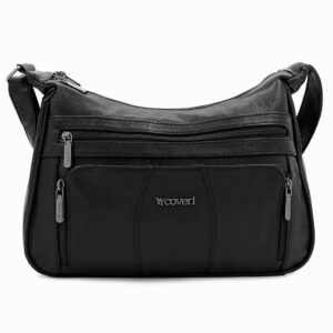 Дамска чанта през рамо в черно Дамска чанта през рамо YYCoveri в черно – ежедневна женска чанта от еко кожа