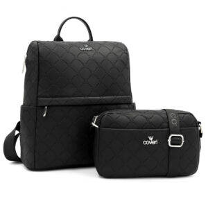 Комплект черна раница и чанта YYCoveri – стилен дамски сет за ежедневие и пътуване.