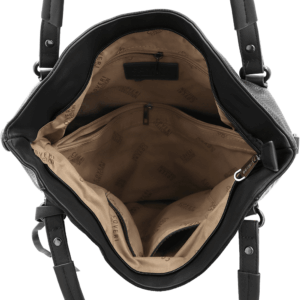 Черна дамска чанта тип торба от еко кожа Coveri Collection – ежедневна и стилна