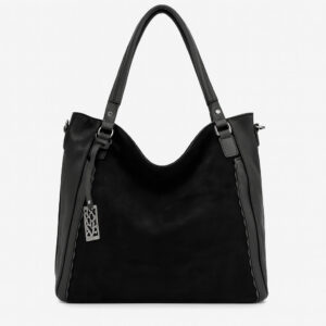 Черна дамска чанта тип торба от еко кожа Coveri Collection – ежедневна и стилна