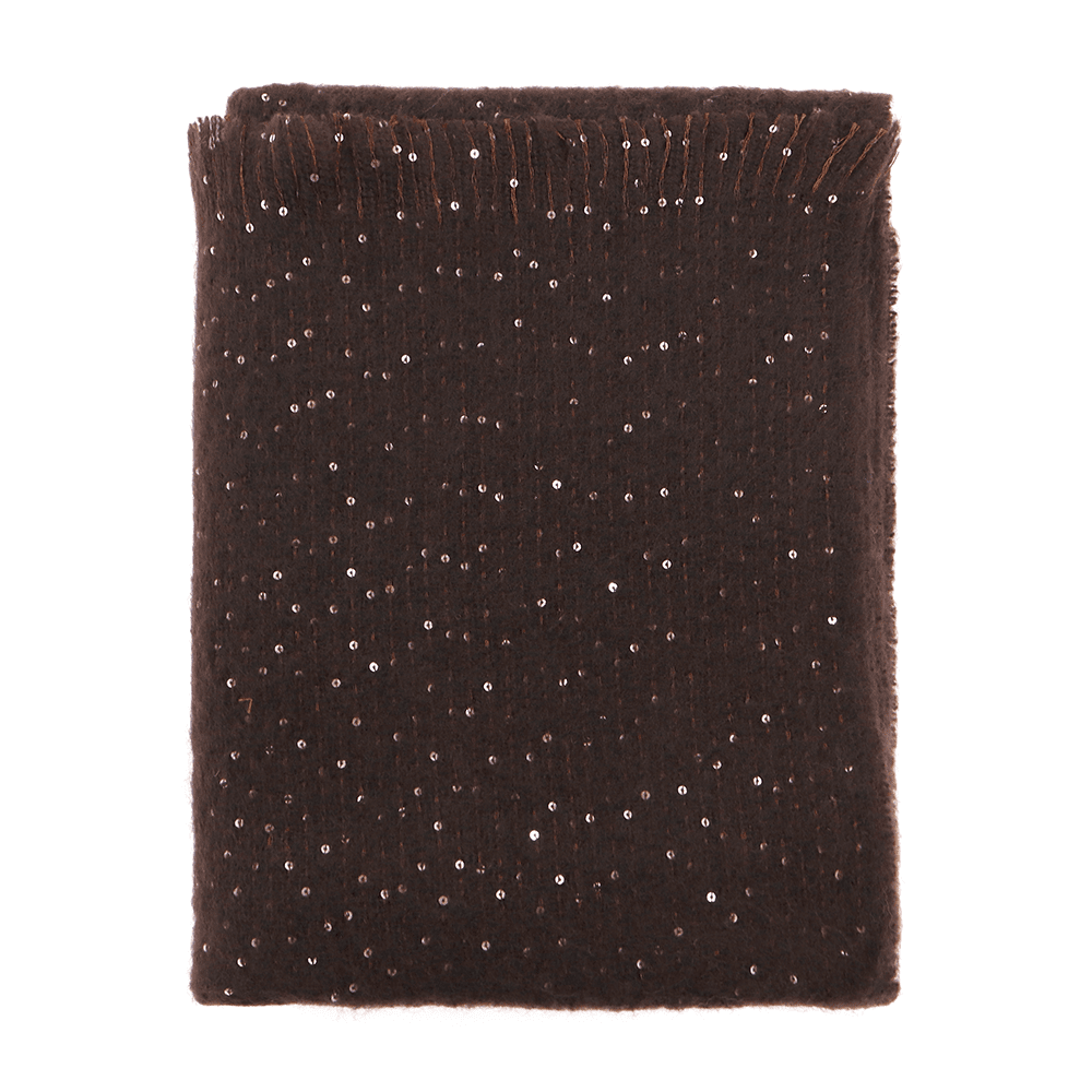 Мек тъмно кафяв зимен шал 1