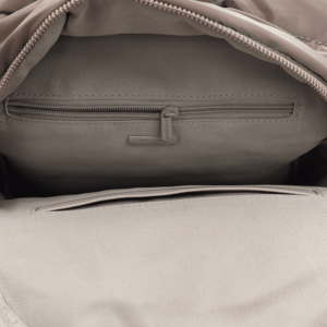 Светло кафява дамска раница David Jones от плат – модерна ежедневна платнена раница с преден джоб