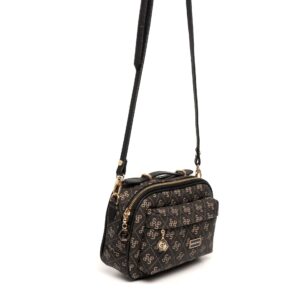 Дамска чанта в цвят fume с монограм – crossbody модел през рамо с регулируема дръжка.