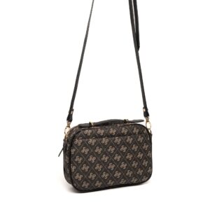 Дамска чанта в цвят fume с монограм – crossbody модел през рамо с регулируема дръжка.