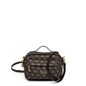 Дамска чанта в цвят fume с монограм – crossbody модел през рамо с регулируема дръжка.