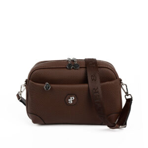 Тъмно кафява дамска чанта Silver & Polo – кожена кросбоди чанта с регулируема презрамка