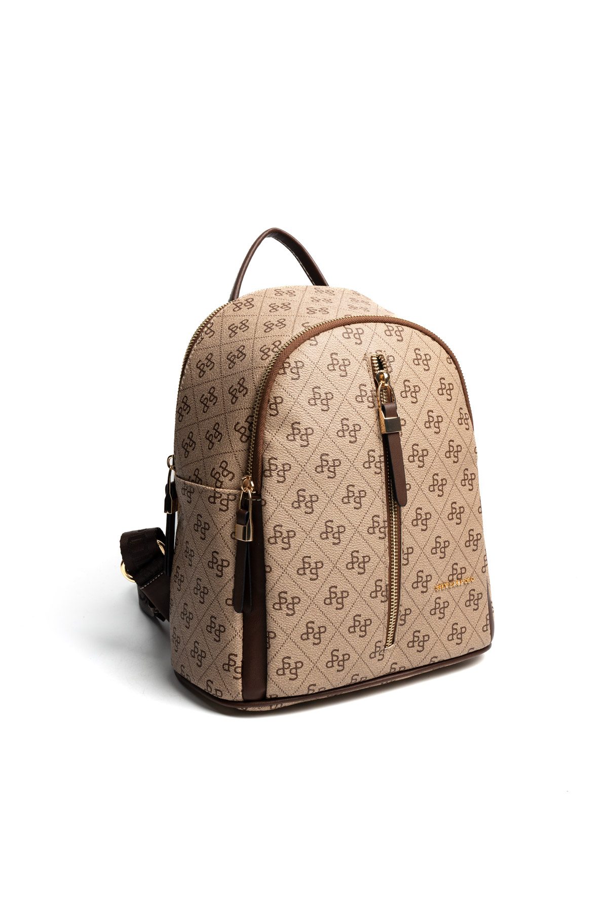 Silver & Polo Koyu Bej-Mat Kahve SP901 Kadın Sırt Çantası 1 Дамска раница Silver & Polo Koyu Bej бежова еко кожа