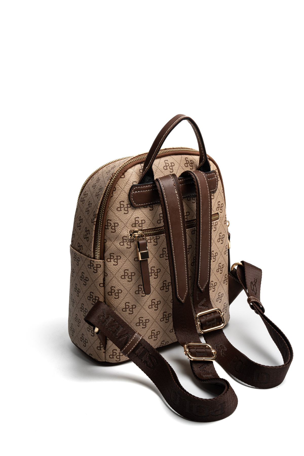 Silver & Polo Koyu Bej-Mat Kahve SP901 Kadın Sırt Çantası 3 Дамска раница Silver & Polo Koyu Bej бежова еко кожа