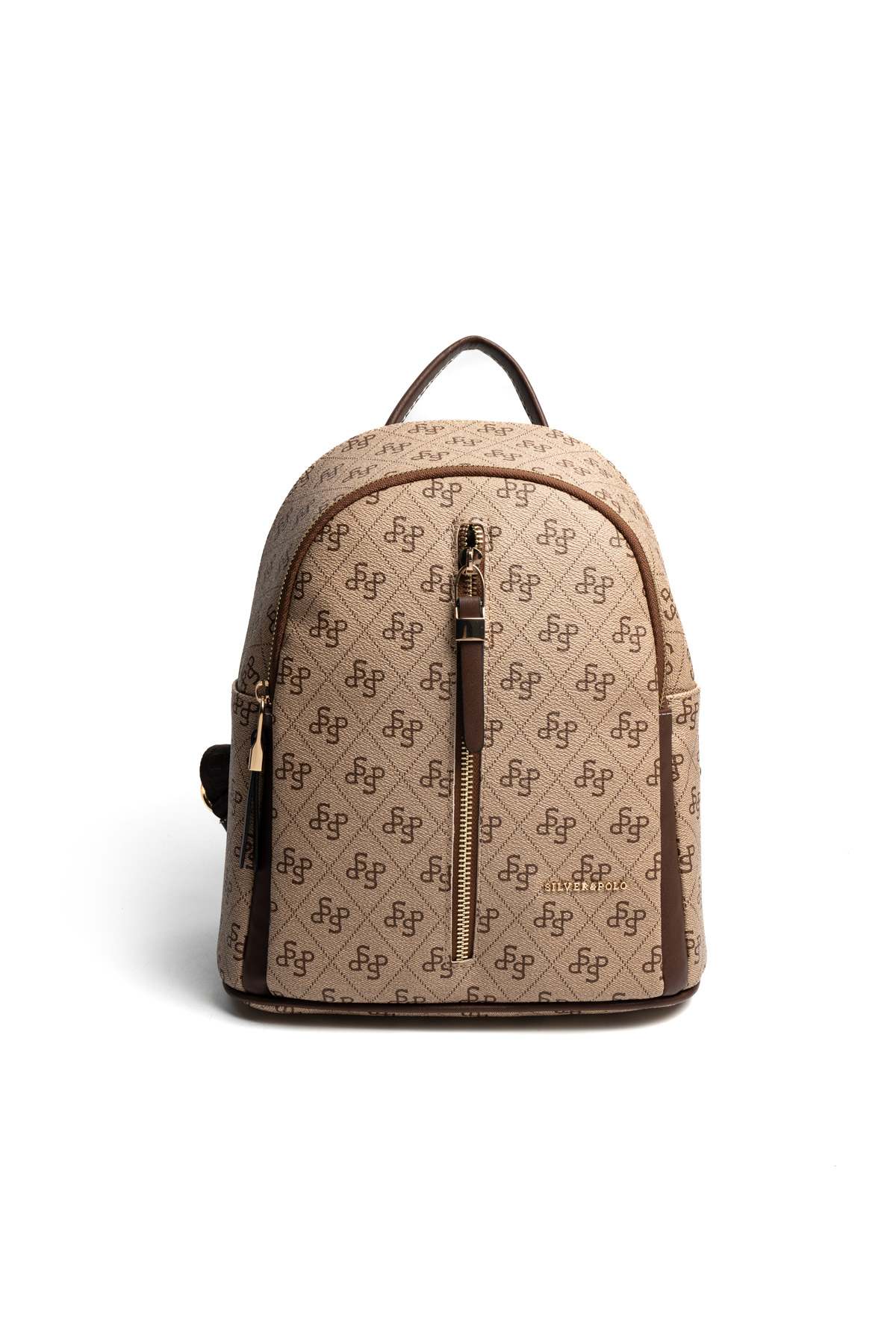 Silver & Polo Koyu Bej-Mat Kahve SP901 Kadın Sırt Çantası Дамска раница Silver & Polo Koyu Bej бежова еко кожа