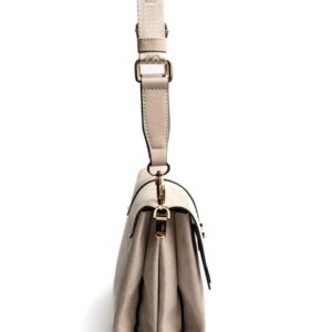 Silver & Polo SP1009 Kadın Çapraz Çanta Süet Bej-Kum 2 Бежова дамска чанта Silver & Polo SP1009 със суетена текстура и регулируема презрамка – ежедневна чанта през рамо
