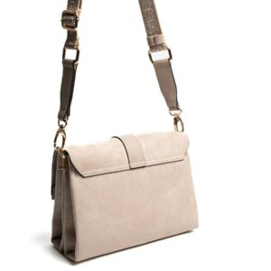 Silver & Polo SP1009 Kadın Çapraz Çanta Süet Bej-Kum 3 Бежова дамска чанта Silver & Polo SP1009 със суетена текстура и регулируема презрамка – ежедневна чанта през рамо