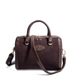 Тъмно кафява дамска чанта Silver Polo SP1091 от еко кожа с презрамка