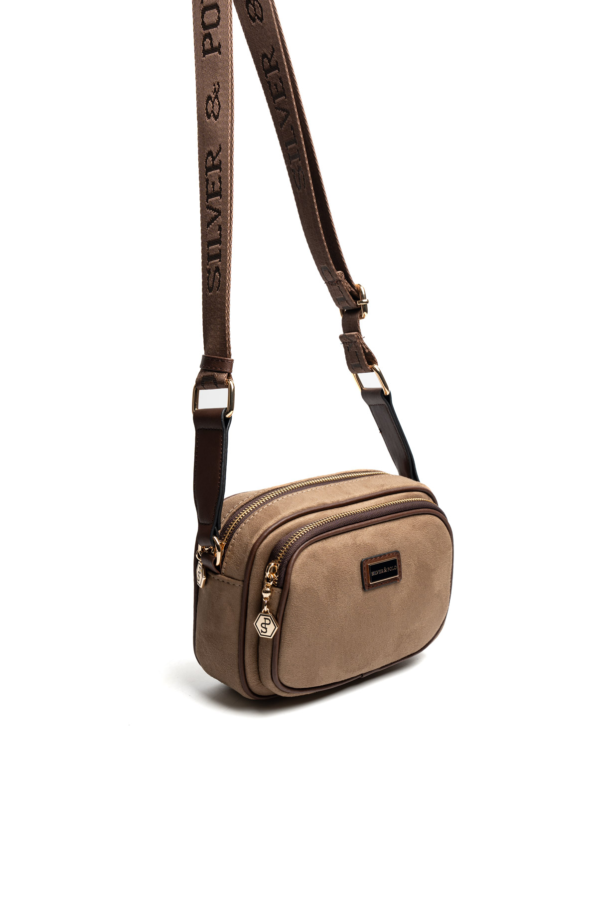 Silver & Polo SP1111 VİZON-MAT KAHVE 1 Дамска чанта Silver Polo SP1111 Vizon – ежедневна crossbody чанта с регулируема презрамка