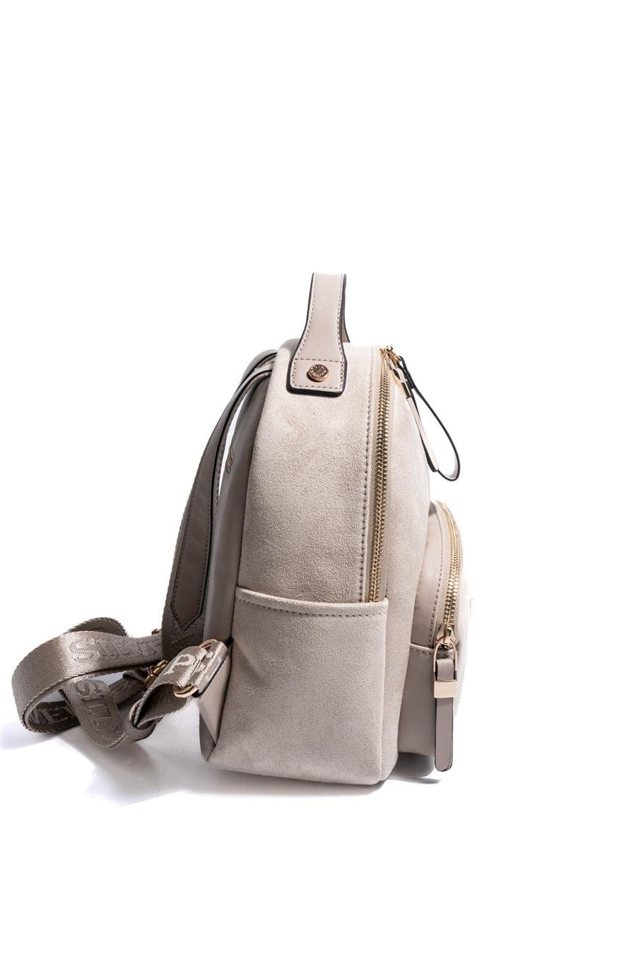 Silver & Polo SP1130 Kadın Sırt Çantası Süet Bej-Kum 2 Дамска раница Silver & Polo SP1130 в бежов цвят – стилна и практична
